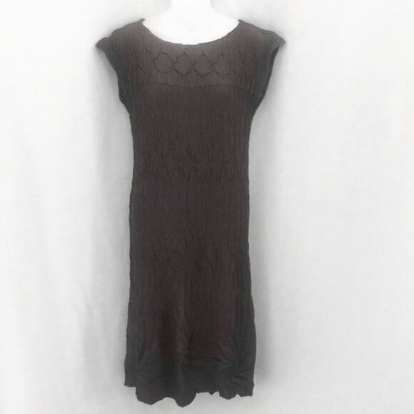Babette Crinkle Pleated Poly MicroFiber Dress Purple Blue Women's Medium - Picture 1 of 12